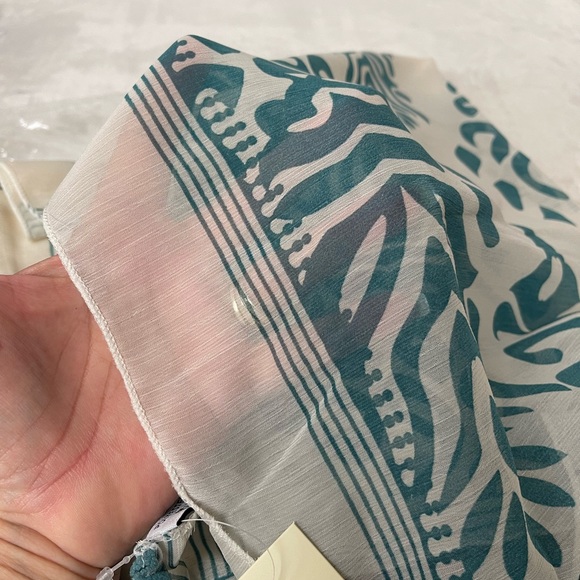 BOHO TEAL BLUE PRINT KIMONO/ COVER UP WITH POM POM DETAILING - Picture 7 of 10